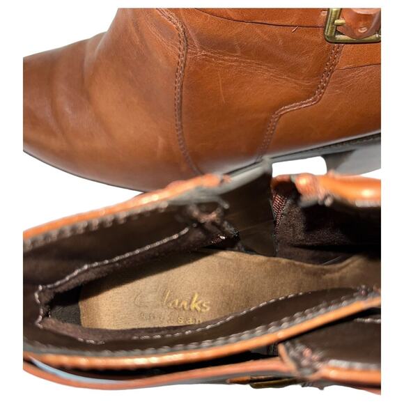 Clarks Artisan Boots Womens 10 Leather Malvet Maria Ankle Bootie Brown - Picture 10 of 15